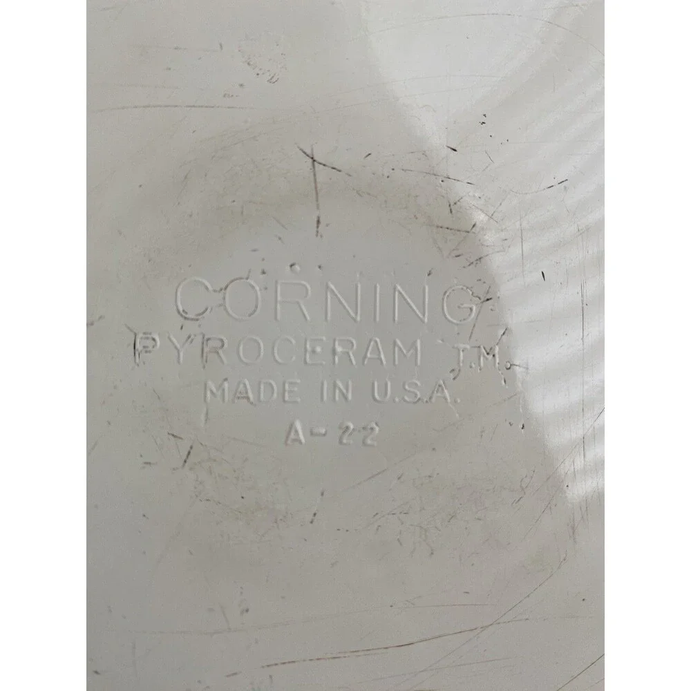 RARE Vintage 1958 Embossed Stamp PYROCERAM Corningware Cornflower 2.5 Qt A-22